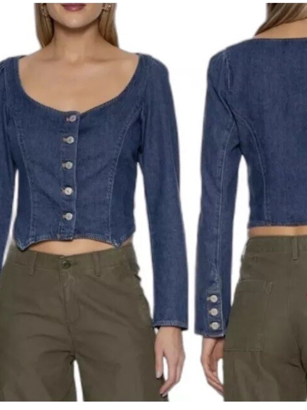 Levi's Blue Striped Denim Top with Tag